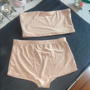 Fashion Nova Nude bandeau Top and bottoms
